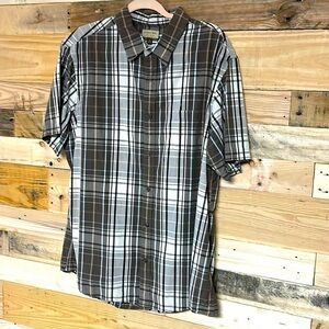 Sonoma size XL brown plaid short sleeve button down shirt